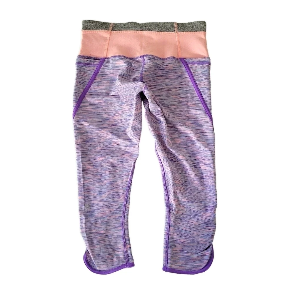 Ivivva by Lululemon Spacedye Purple Cropped leggings Size 14